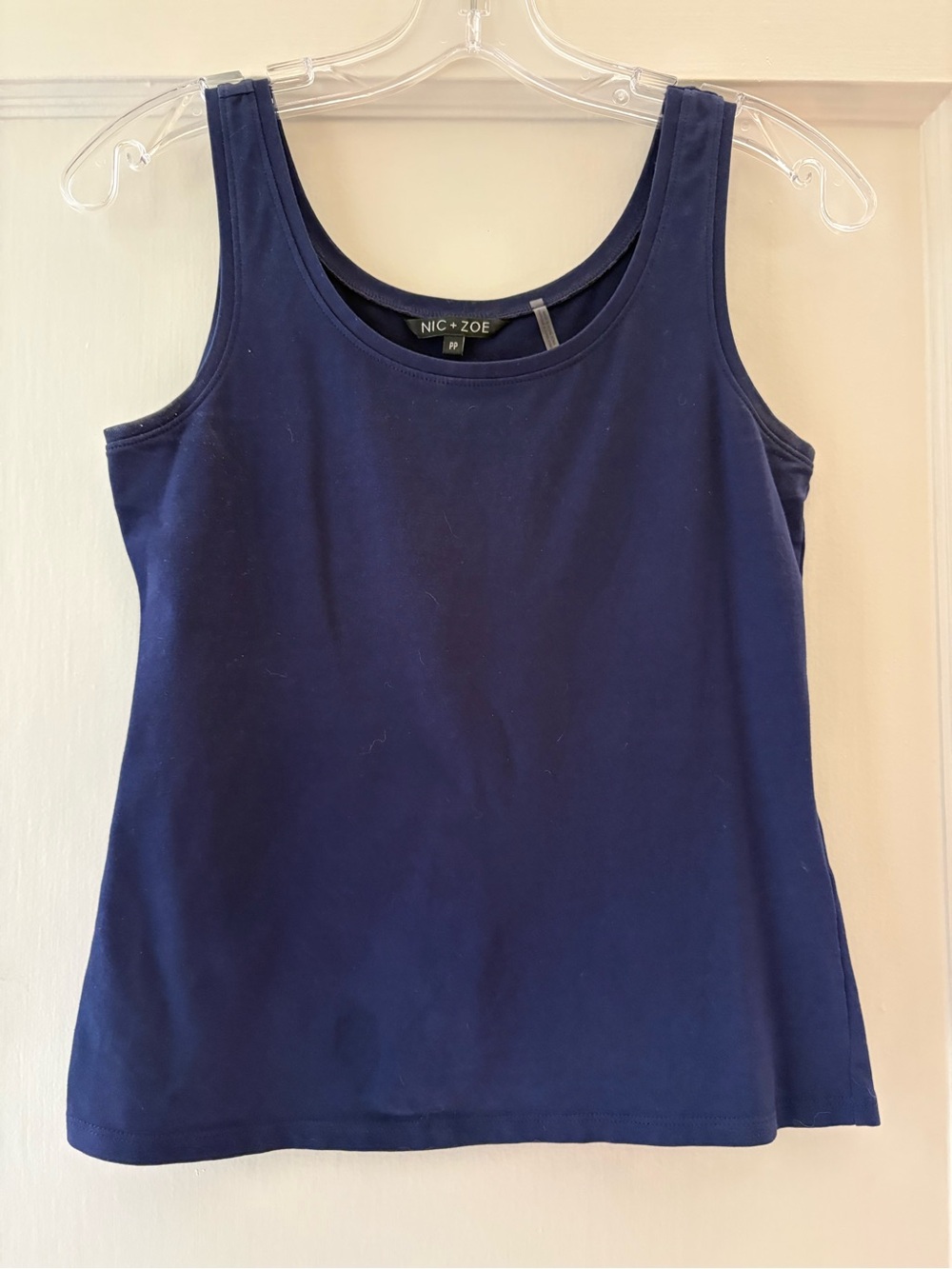 Nic + Zoe Navy Sleeveless Shell